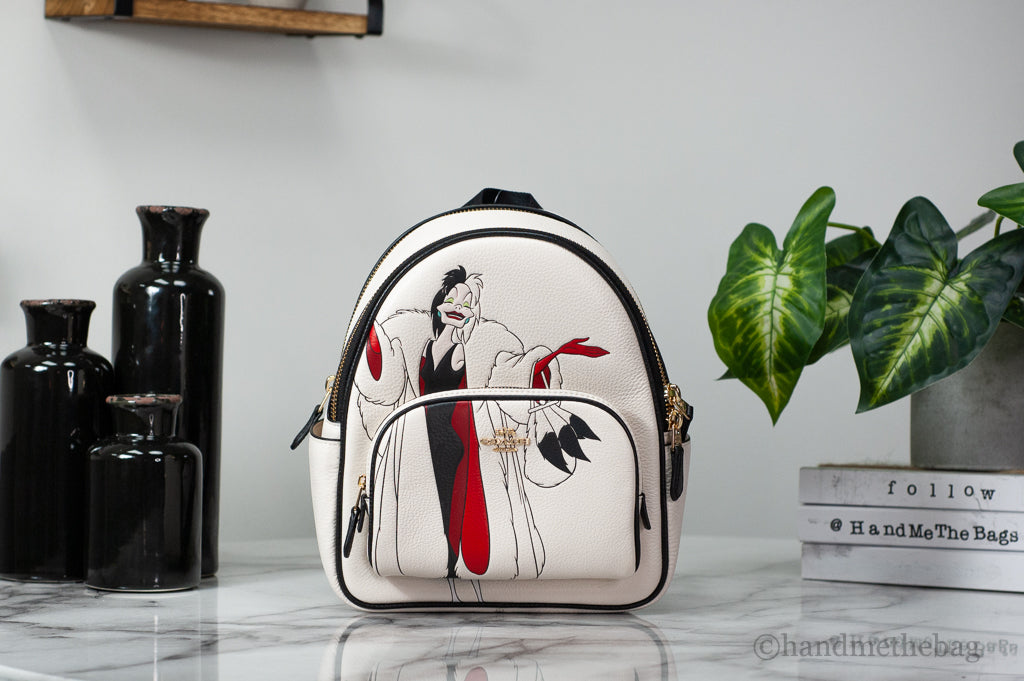 Coach X Disney Cruella Motif Mini Leather Court Backpack