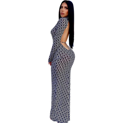 Backless Women's Mesh Floral Apparel