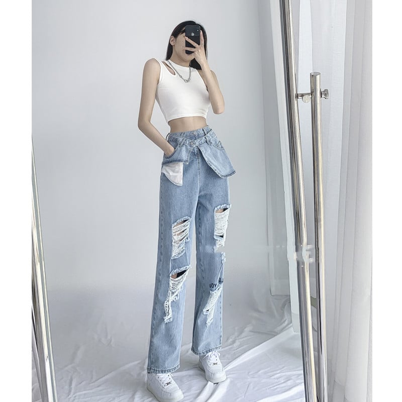 American Hot Girl Crossover Jeans