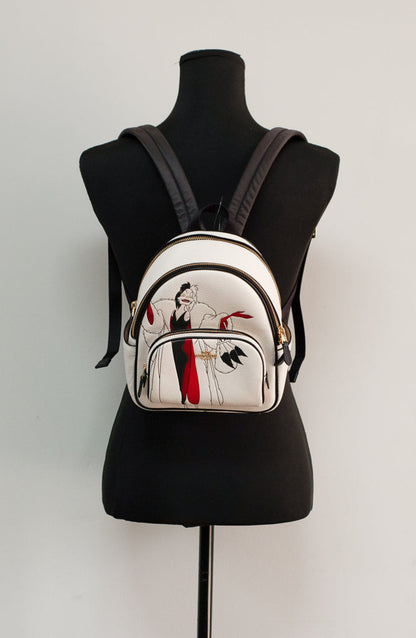 Coach X Disney Cruella Motif Mini Leather Court Backpack