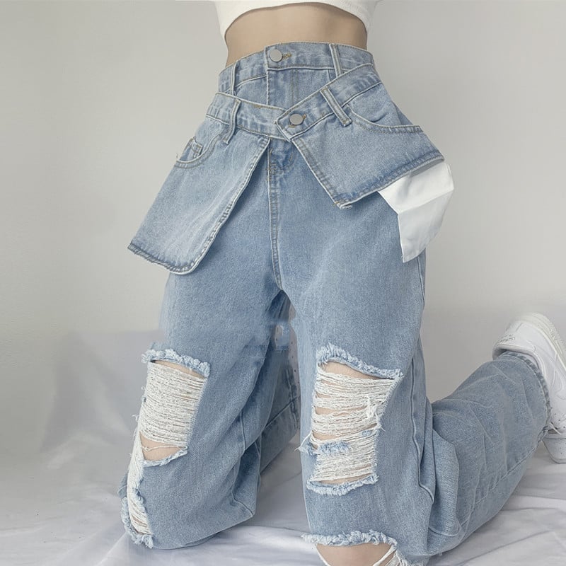 American Hot Girl Crossover Jeans