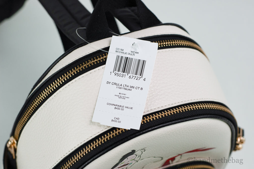 Coach X Disney Cruella Motif Mini Leather Court Backpack